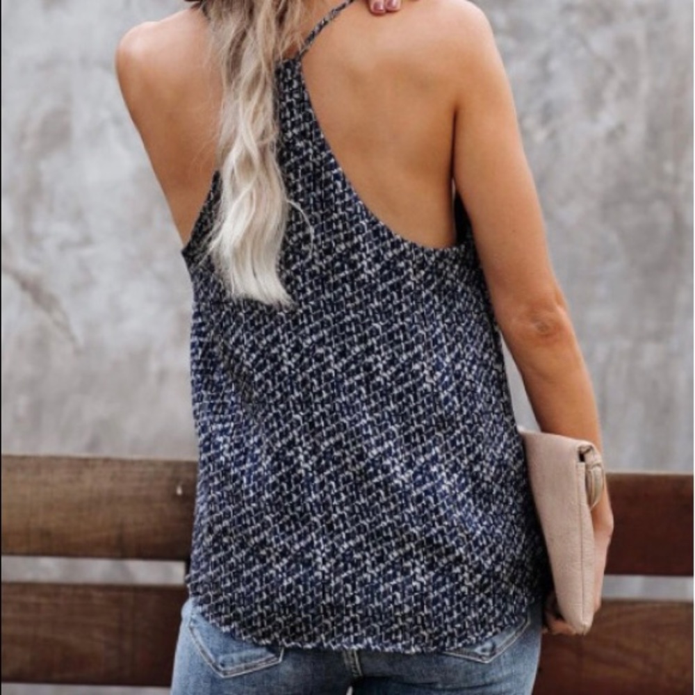SOLD OUT Blue Racerback Tank Top - Picture 2 of 7